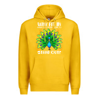 Lemon peacock inspired beautiful color bird (3) Premium Hoodie - linhVisuals