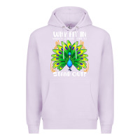 Lilac peacock inspired beautiful color bird (3) Premium Hoodie - linhVisuals