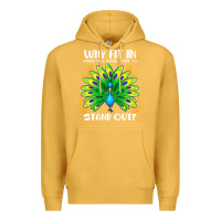 Mustard peacock inspired beautiful color bird (3) Premium Hoodie - linhVisuals