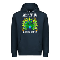 Navy peacock inspired beautiful color bird (3) Premium Hoodie - linhVisuals