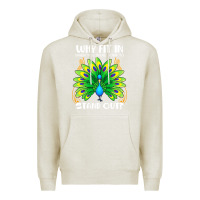 Oatmeal Heather peacock inspired beautiful color bird (3) Premium Hoodie - linhVisuals