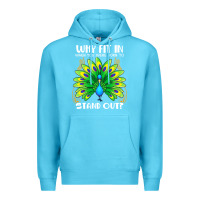 Ocean Blue peacock inspired beautiful color bird (3) Premium Hoodie - linhVisuals