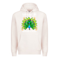 Pale Pink peacock inspired beautiful color bird (3) Premium Hoodie - linhVisuals