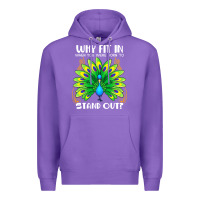 Purple peacock inspired beautiful color bird (3) Premium Hoodie - linhVisuals