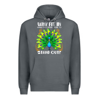 Rock peacock inspired beautiful color bird (3) Premium Hoodie - linhVisuals