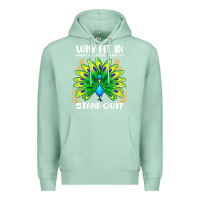 Seafoam peacock inspired beautiful color bird (3) Premium Hoodie - linhVisuals
