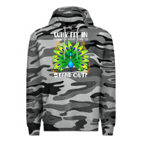 Slate Camo peacock inspired beautiful color bird (3) Premium Hoodie - linhVisuals
