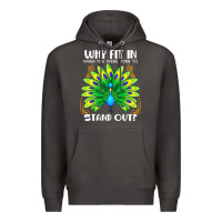 Smoke peacock inspired beautiful color bird (3) Premium Hoodie - linhVisuals