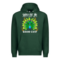Sports Green peacock inspired beautiful color bird (3) Premium Hoodie - linhVisuals