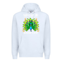 White peacock inspired beautiful color bird (3) Premium Hoodie - linhVisuals