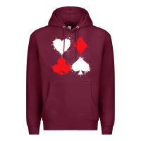 Burgundy playing cards poker heart spade club Premium Hoodie - linhVisuals