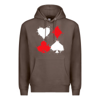 Coffee playing cards poker heart spade club Premium Hoodie - linhVisuals