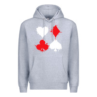 Heather Grey playing cards poker heart spade club Premium Hoodie - linhVisuals