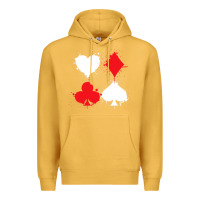 Mustard playing cards poker heart spade club Premium Hoodie - linhVisuals