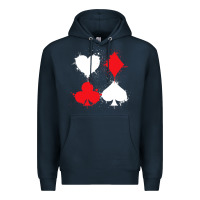 Navy playing cards poker heart spade club Premium Hoodie - linhVisuals