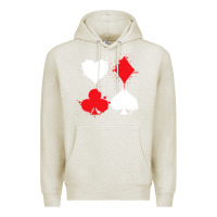 Oatmeal Heather playing cards poker heart spade club Premium Hoodie - linhVisuals