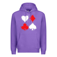 Purple playing cards poker heart spade club Premium Hoodie - linhVisuals