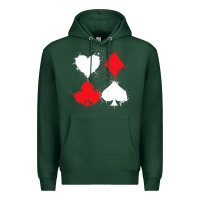 Sports Green playing cards poker heart spade club Premium Hoodie - linhVisuals