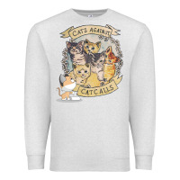 Oatmeal Heather Cats Against Cat Calls Premium Sweatshirt - Bettercallsaul