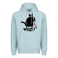 Blue Mist Halloween Cat With Knife What Premium Hoodie - linhVisuals