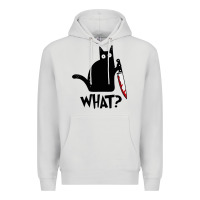 Dove Grey Halloween Cat With Knife What Premium Hoodie - linhVisuals