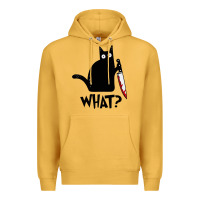 Mustard Halloween Cat With Knife What Premium Hoodie - linhVisuals