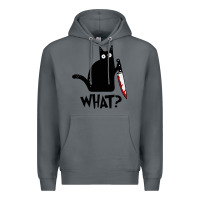 Rock Halloween Cat With Knife What Premium Hoodie - linhVisuals