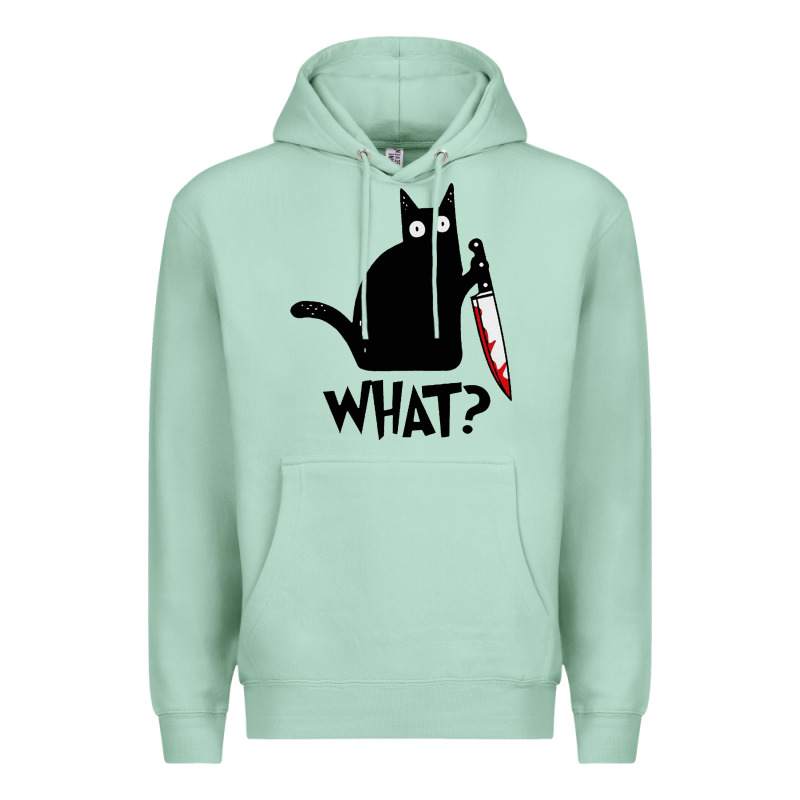 Halloween Cat With Knife What Premium Hoodie by linhVisuals | Teevron