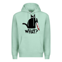 Seafoam Halloween Cat With Knife What Premium Hoodie - linhVisuals