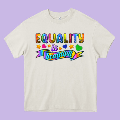 Equality Is Beautiful Heavy Core Tee Designed By Bundleandbundleshop