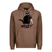 Chestnut Halloween Cat With Knife What Premium Hoodie - linhVisuals
