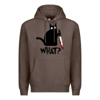 Coffee Halloween Cat With Knife What Premium Hoodie - linhVisuals