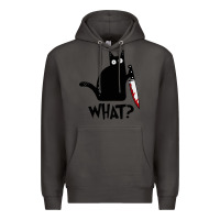 Smoke Halloween Cat With Knife What Premium Hoodie - linhVisuals