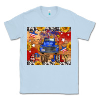 Dusty Blue Fourth Of July Truck Classic Tee - FaDigitalArtStudio