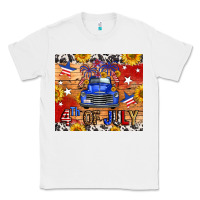 White Fourth Of July Truck Classic Tee - FaDigitalArtStudio
