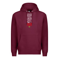 Burgundy poker card player believe in something Premium Hoodie - linhVisuals