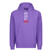 Purple poker card player believe in something Premium Hoodie - linhVisuals
