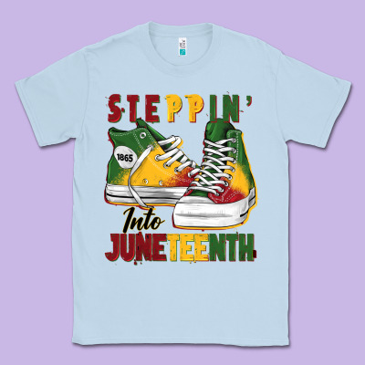 Steppin' Into Juneteenth Classic Tee Designed By Barkaloodesign