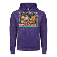Cloud Purple all you need is love & coffee Vintage Hoodie - BarkalooDesign