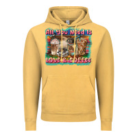 Vintage Mustard all you need is love & coffee Vintage Hoodie - BarkalooDesign