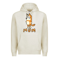Oatmeal Heather bluey mom Premium Hoodie - linhVisuals