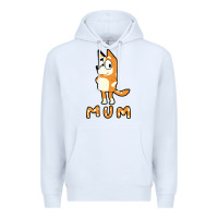 White bluey mom Premium Hoodie - linhVisuals
