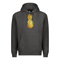 Charcoal Heather gold pineapple Premium Hoodie - linhVisuals
