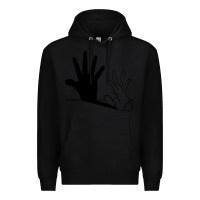 Black rabbit hand shadow Premium Hoodie - linhVisuals