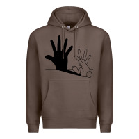 Coffee rabbit hand shadow Premium Hoodie - linhVisuals