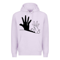 Lilac rabbit hand shadow Premium Hoodie - linhVisuals