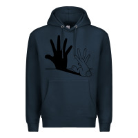 Navy rabbit hand shadow Premium Hoodie - linhVisuals