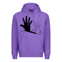 Purple rabbit hand shadow Premium Hoodie - linhVisuals