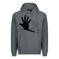 Rock rabbit hand shadow Premium Hoodie - linhVisuals