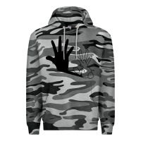 Slate Camo rabbit hand shadow Premium Hoodie - linhVisuals